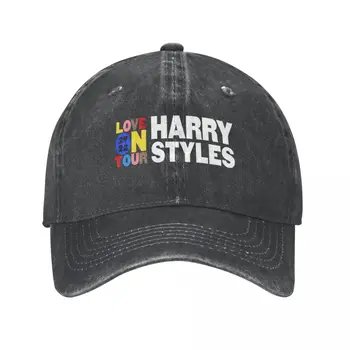 HS Styles Бейсболки в стиле британской певицы в стиле унисекс из потертого денима, выстиранные шляпы, кепка, летняя регулируемая кепка Snapback на открытом воздухе
