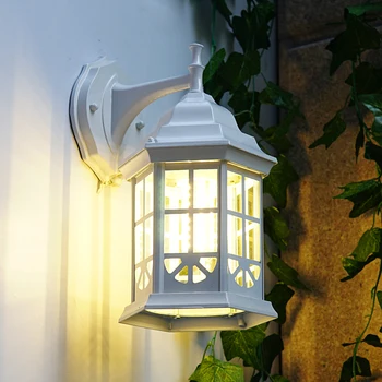 Белый американский пасторальный бар, настенный светильник для балкона, открытая терраса, водонепроницаемая лампа в гостиной, ретро уличный светильник для коридора