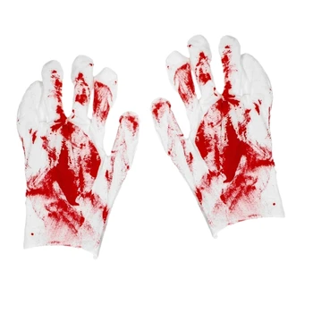 Перчатки с принтом кровавых пятен для косплея на Хэллоуин для захватывающих костюмов, вызывающих мурашки по коже.