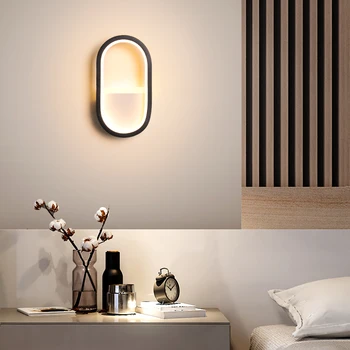 Светодиодный настенный светильник, прикроватные светильники для спальни, скандинавский простой теплый проход, творческая личность, фон для гостиной, настенный светильник