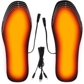 1 пара USB Нагревающихся Обувных Стелек Качественные Зимние Теплые Стельки для Ног Мужские Женские Подошва Для Обуви с Электрическим Подогревом Нескользящие Колодки Для обуви