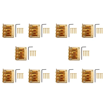 10-кратная коробка для сигар, гитарные партии: 3-струнная Золотая с жесткой загрузкой, регулируемый бридж золотого цвета