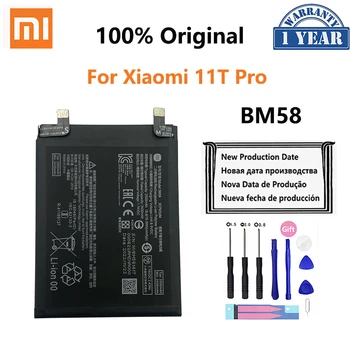 100% Оригинальный Аккумулятор Телефона BM58 5000 мАч Для Xiaomi 11T Pro 11TPro Запасные Батареи Для Телефона Bateria