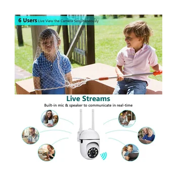1080P 2-Мегапиксельная интеллектуальная Wifi камера наблюдения, полноцветная беспроводная камера ночного видения, домашняя камера безопасности, штепсельная вилка ЕС