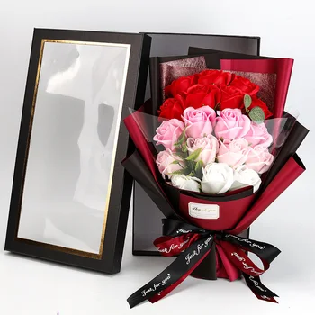18шт Букет роз, мыльный цветок, Бразилия, подарок на День Святого Валентина для подруги, предложение, признание, Подарок на День рождения, имитация цветка
