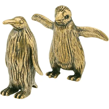 2шт. Маленькое металлическое украшение в виде Пингвина, Мини-латунное украшение, Латунная фигурка Пингвина