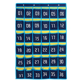 36 Пронумерованных карманов Схема Сумка для хранения мобильного телефона Подвесной органайзер для класса Держатели калькуляторов для мобильных телефонов