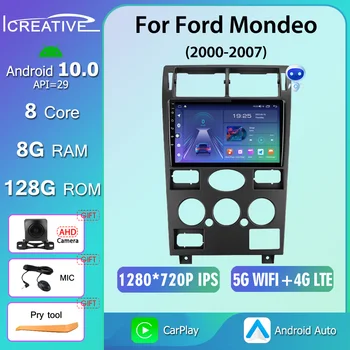 Icreative Автомобильное Радио Для Ford Mondeo 2000-2007 Android 10 Стерео Мультимедиа GPS Navi DSP Carplay Авторадио HU Рекордер Головного устройства
