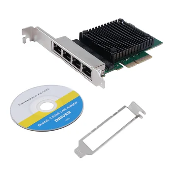 PCIE X4 2,5 Г Гигабитная Сетевая карта RTL8125B 4-Портовая Сетевая карта Ethernet Настольный Сервер Сетевая карта