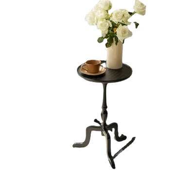 PQF Маленький журнальный столик из массива дерева, приставной столик для дивана, Маленький круглый столик, прикроватная тумбочка, полка, приставной столик