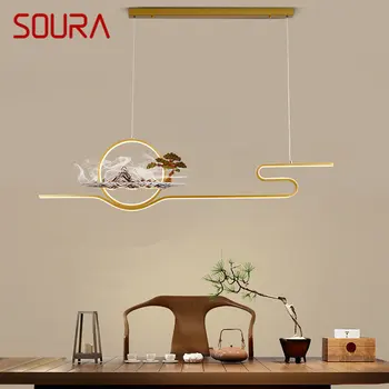 SOURA LED 3 цвета Современные подвесные светильники Креативная люстра Zen Teahouse в китайском стиле для домашней столовой и кабинета