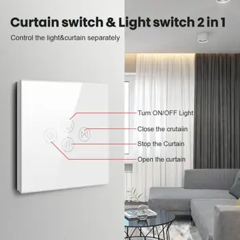 Wi-Fi-выключатель света Tuya для рулонных штор / жалюзи с электродвигателем, автоматизация умного дома для Alexa, Home