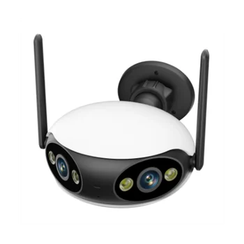 Wifi Наружная камера безопасности 4 Мп 180 ° Сверхширокий угол обзора Обнаружение гуманоидов AI Автоматическое Отслеживание Наблюдения Штепсельная вилка ЕС