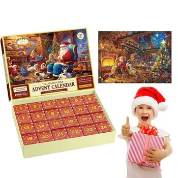 Адвент-календарь 2023 года, новый 1008ШТ, головоломка, Календарь на 24 дня, Приключенческая головоломка, Рождество для детей, Рождественская головоломка
