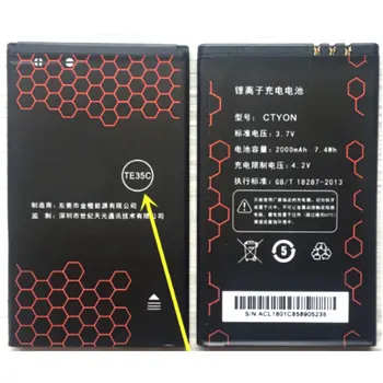 Аккумулятор емкостью 3,7 2000 мАч для аккумулятора мобильного телефона Century Tianyuan Ctyon TE35C CT_C500