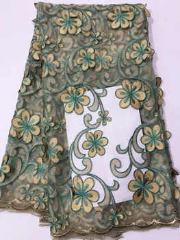 Африканская кружевная ткань 2020, Вышитые Нигерийские кружева, Свадебная высококачественная кружевная ткань из французского тюля для женского платья