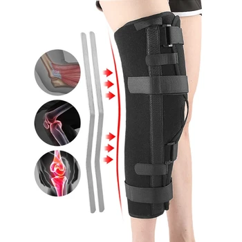Бандаж с иммобилайзером для колена 77HC, бандаж для полной поддержки ног, прямая коленная шина из алюминиевого сплава для травмы колена или восстановления