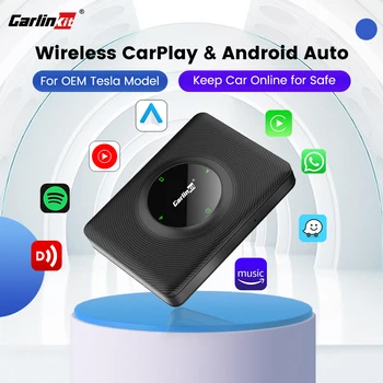 Беспроводной адаптер CarPlay T2C Carlinkit для Tesla Apple Car Play Wireless Android Auto Dongle для модели 3 Model Y SX Waze Spotify