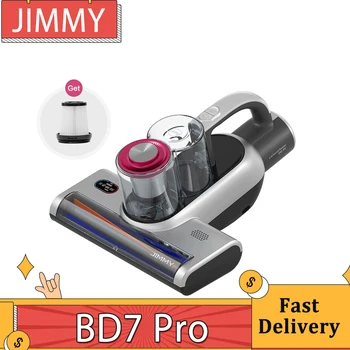 Беспроводной двухкамерный пылесос JIMMY BD7 Pro против клещей 250 Вт 6 кПа для кровати, умный датчик пыли, светодиодный дисплей