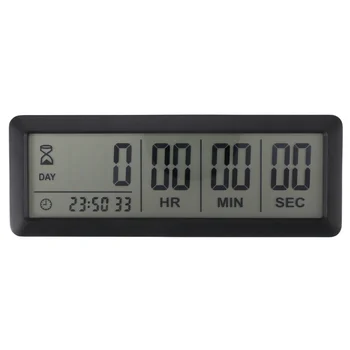 Большие цифровые часы с таймером обратного отсчета дней - таймер обратного отсчета 999 дней для выпускной лабораторной кухни (черный)