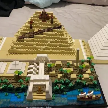 Великая Пирамида Гизы Модель City Architecture Street View Совместима с Набором Строительных блоков 21058 Diy Kit для Игрушек взрослых