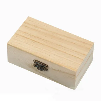 Деревянный ящик для хранения, простое дерево, с крышкой, Многофункциональные Квадратные коробки для рукоделия на петлях Для хранения ювелирных изделий, декоративные коробки для рукоделия