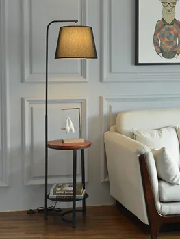 Диван-лампа, торшер, журнальный столик в гостиной, модная атмосферная лампа, торшер из деревянной пластины, торшер для спальни