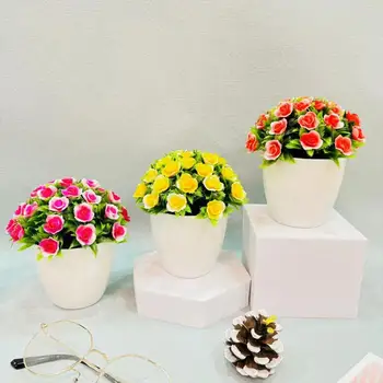 Долговечные искусственные цветы, реалистичная маленькая дикая хризантема, бонсай, яркое украшение для дома, не выцветающее в деревенском стиле