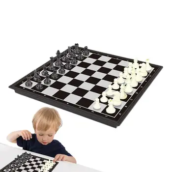 Дорожный Шахматный набор Магнитный Складной Магнит Игровой Шахматный набор Портативные Шахматы Настольные игры Набор 9.8X9.8 дюймов Обучающий Монтессори