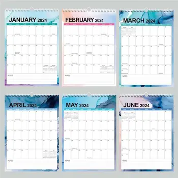 Ежедневник на 2024 год, настенный календарь, органайзер для повестки дня, канцелярские принадлежности, английский календарь, Еженедельный график на 18 месяцев