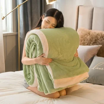 Зимние одеяла для кровати, однотонные флисовые одеяла, покрывала для взрослых, толстое теплое зимнее одеяло для дивана, Супер Мягкий теплый пододеяльник, Роскошь
