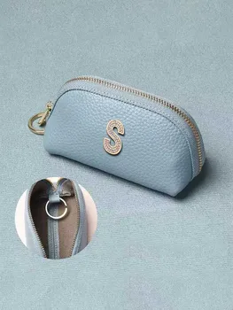Индивидуальный прочный кошелек для ключей из искусственной кожи - универсальная посадка, симпатичный дизайн, персонализированное имя клиента, яркие буквы, декор на основе коллажей.