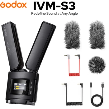 Кардиоидный микрофон Godox IVM-S3 Machine-top Gun со встроенной литиевой батареей для цифровых зеркальных телефонов в прямом эфире на открытом воздухе