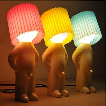 Креативная настольная лампа Naughty Boy в клетку, Уникальные светодиодные складки, Освещение для чтения, Прикроватный ночник для спальни, детский подарок, прямая поставка