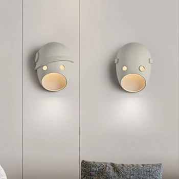 Креативный дизайн Настенного светильника Современная Скандинавская Гостиная Прикроватный фон для спальни Декор маски для лестницы Настенный светильник из светодиодной смолы 6pa
