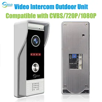 Металлический дверной звонок Видеодомофон Наружный блок Совместимый CVBS/720P/1080P IP65 Водонепроницаемый Инфракрасный прибор ночного видения