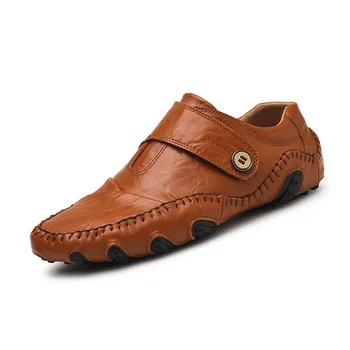 Модная Мужская Повседневная обувь в британском стиле, Мужская обувь без шнуровки из натуральной кожи, Высококачественная Уличная обувь Zapatos Hombre