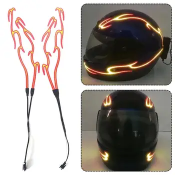 Мотоциклетный шлем 4 в 1 Со светодиодной подсветкой, Водонепроницаемая наклейка в полоску, Мигающие сигнальные огни, Платные Аксессуары для ночной езды.