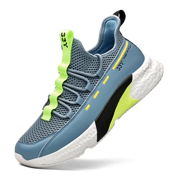 Мужские кроссовки 2023, мужские повседневные кроссовки, Летняя модная теннисная Удобная эластичная обувь для бега Tenis Masculino
