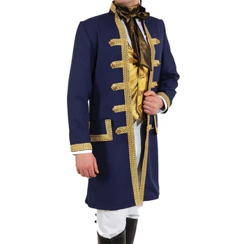 Мужской костюм Адмирала 18 века Для взрослых Командующий военно-морским флотом Пиратский модный костюм Костюмы Гусара Гражданской войны На заказ