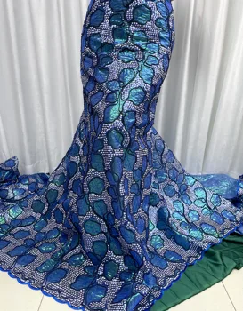Новейшая Африканская кружевная ткань 2023 года Высококачественная Парчовая Жаккардовая Кружевная ткань Французская Нигерийская Кружевная ткань для свадьбы Asoebi Party