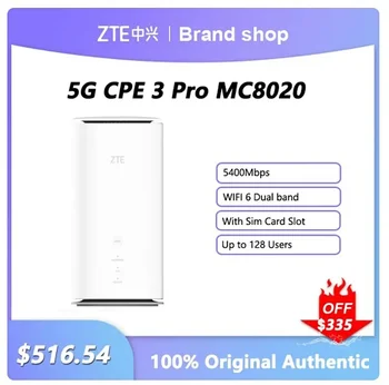 Оригинальный ZTE MC8020 5G WIFI6 + Маршрутизатор 5400 Мбит/с Двухдиапазонный сетчатый wifi удлинитель беспроводной маршрутизатор со слотом для sim-карты сеть 5G 4G LTE