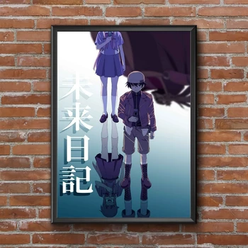 Плакат аниме Mirai Nikki, популярный японский поп-аниме-фильм, холст, плакат, украшение для дома, настенная живопись (без рамки)