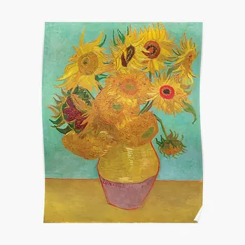 Плакат с подсолнухами Винсента Ван Гога, настенное художественное украшение, настенная роспись, принт, забавная современная винтажная домашняя живопись, декор без рамки