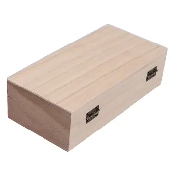 Подарочная коробка Коробка для хранения 20 * 10 * 6 см Изысканная Легкая Металлическая Ретро-пряжка, Не Окрашенная Прямоугольная Деревянная Универсальная
