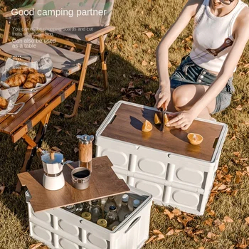 Портативный Складной ящик для хранения Пластиковый Органайзер для кемпинга, корзина для пикника, органайзеры для игрушек и закусок в багажнике автомобиля