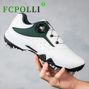 Профессиональная мужская обувь для гольфа с шипами, брендовые дизайнерские кроссовки для спортзала, женские противоскользящие Кожаные мужские кроссовки для тренировок по гольфу, женская спортивная обувь