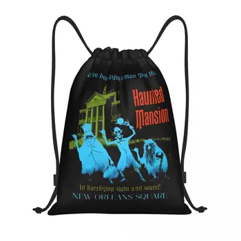 Ретро Винтажный особняк с привидениями, сумки-рюкзаки на шнурках, легкие спортивные сумки для спортзала с привидениями на Хэллоуин, сумки для тренировок