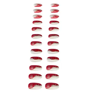 Рождественские красные накладные ногти подходящего радиана и толщины, отличный подарок для жены и сестры