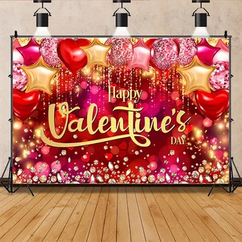 Розовое Боке в ШУОЖИКЕ, Реквизит для фотосъемки на День Святого Валентина, Юбилейный Гламурный фон в форме сердца из Красной розы AL-24